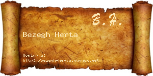 Bezegh Herta névjegykártya